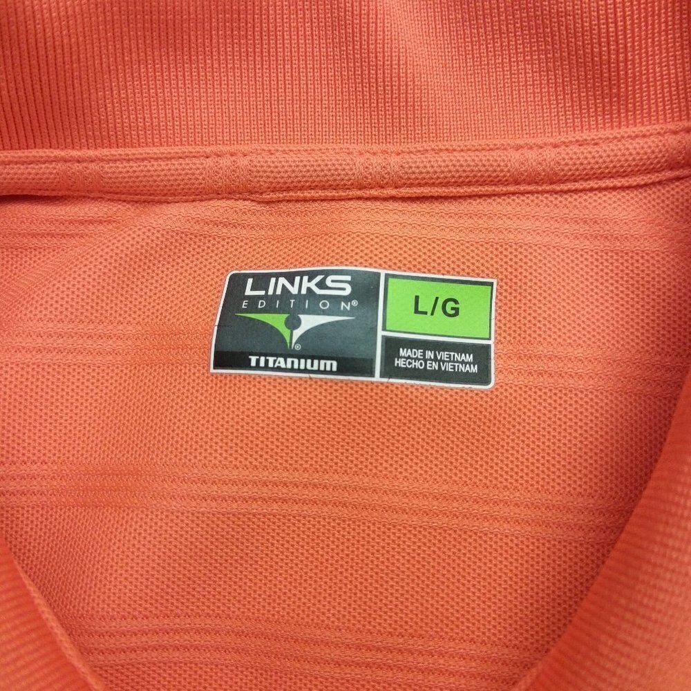 Links Edition Titanium Mens Orange Size L Golf Polo Shirt